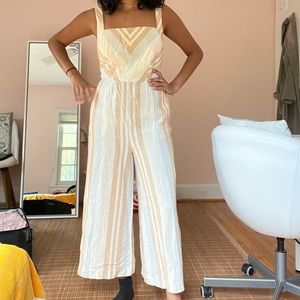 Anthropologie striped pastel jumpsuit size 0